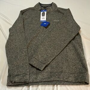 NWT: Eddie Bauer Men's Radiator Fleece Snap-Front Pullover in charcoal, size lg